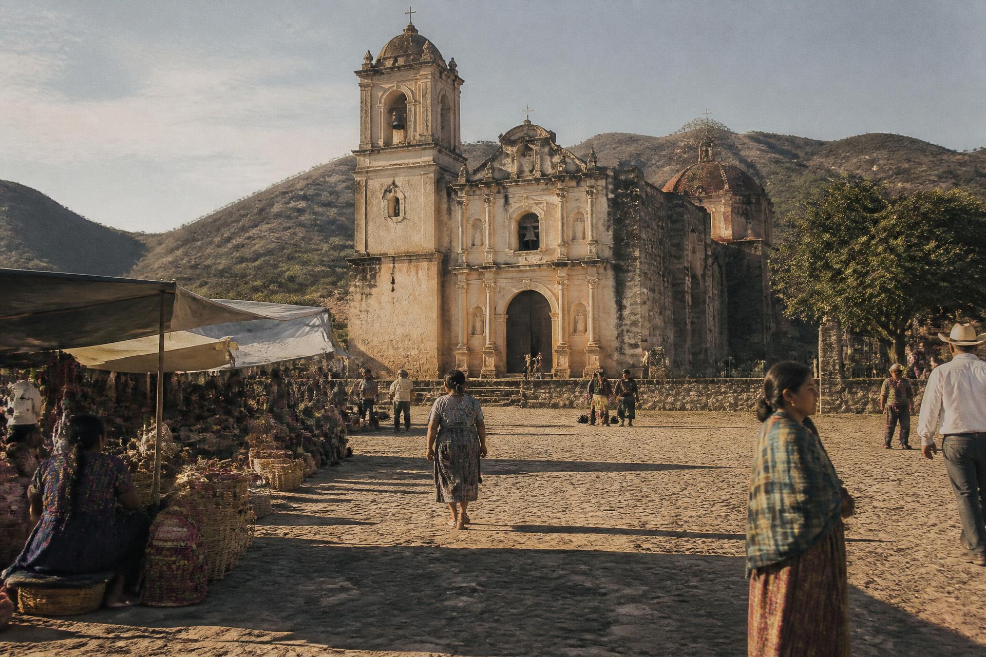 Teotitlán del Valle village and mountains, Oaxaca