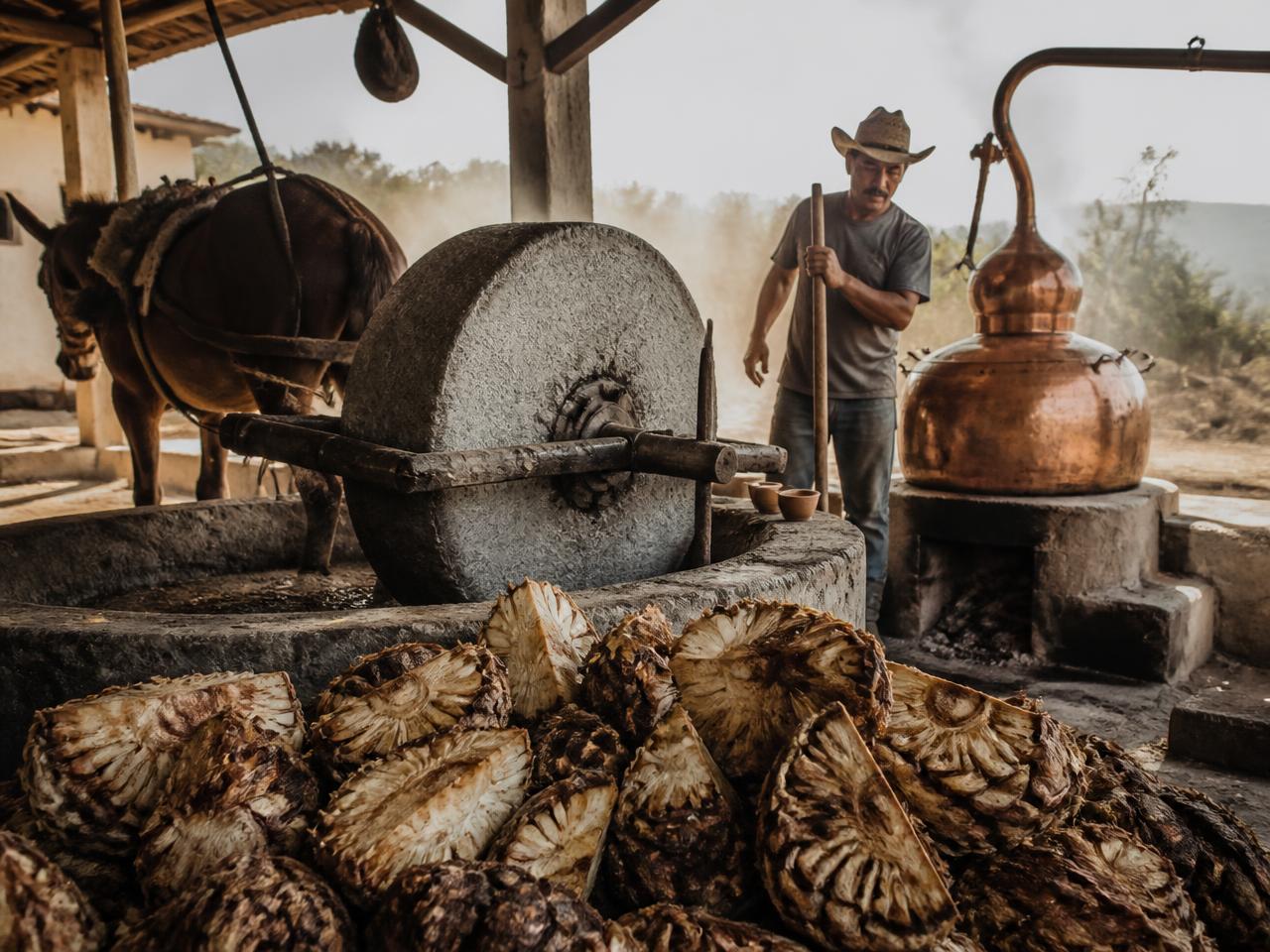 Mezcal palenque near Teotitlán
